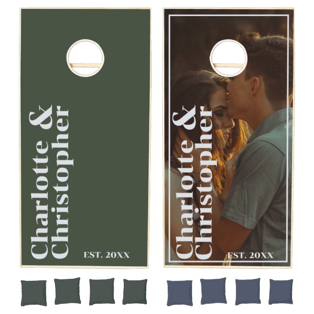 Elegant Personalized Dark Green Wedding Game (Set)