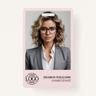Elegant Personalized Employee Photo Company Logo Badge