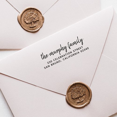 Elegant Personalized Family Name  Return Address Self_inking Stamp