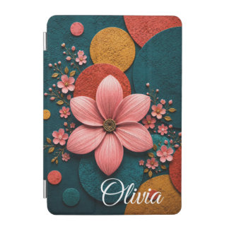 Elegant personalized floral iPad mini cover