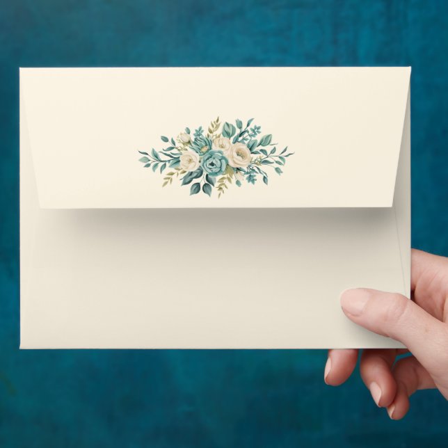 Elegant Personalized Floral Wedding Envelope (Hand)