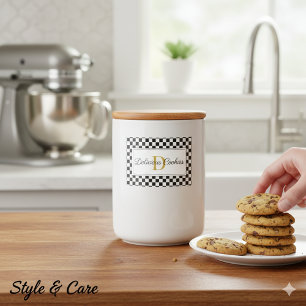 Elegant Personalized Food Label with Monogram Desi