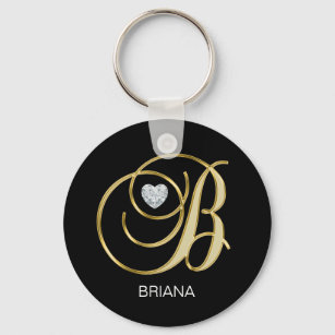 Personalized Initial Keychain - Letter B - Her Hide Out