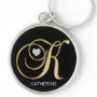 Elegant Personalized Gold Monogrammed Letter K Keychain | Zazzle