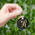Elegant Personalized Gold Monogrammed Letter R Keychain | Zazzle