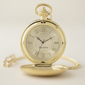 Elegant Personalized Gold Pocket Watch by UROCKDezineZone at Zazzle