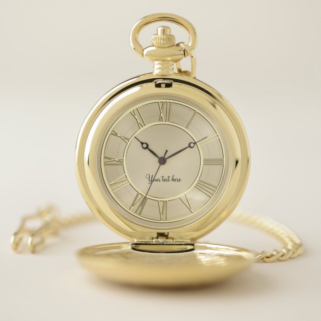 Elegant Personalized Gold Pocket Watch (Inside)