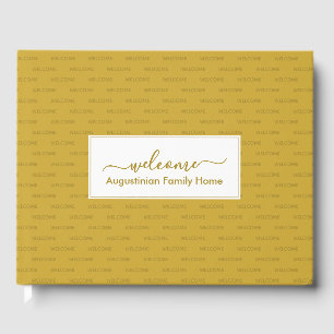 Elegant Personalized Gold WELCOME Guest Book