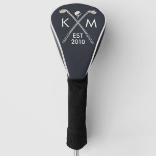 Elegant personalized golf club monogram design head cover