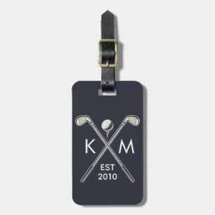 Elegant personalized golf club monogram design luggage tag