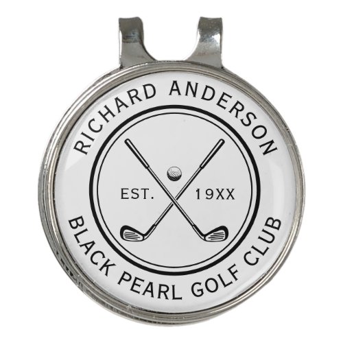 Elegant Personalized Golf Club Name Golf Hat Clip