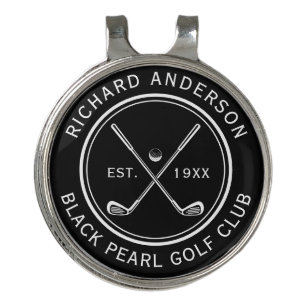 Elegant Personalized Golf Club Name Hat Clip
