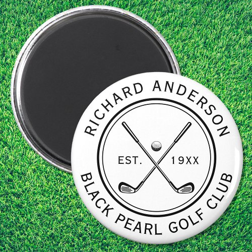 Elegant Personalized Golf Club Name Magnet