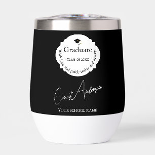 Elegant Personalized Graduation Gift Thermal Wine Tumbler