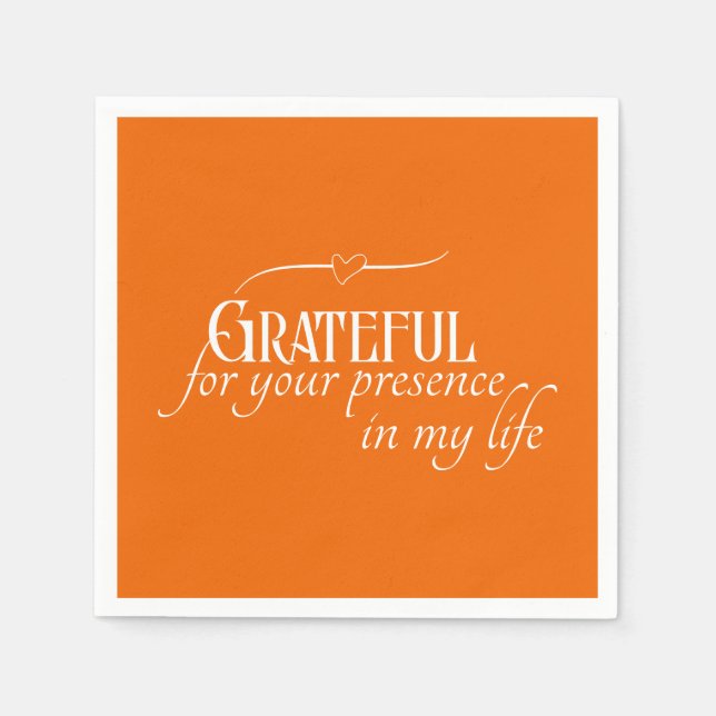 Elegant Personalized Grateful Autumn Thanksgiving Napkins (Front)