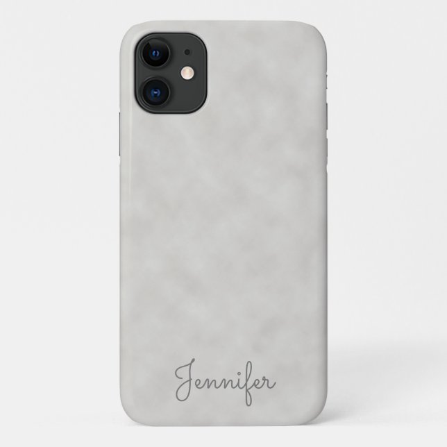 Elegant Personalized Gray Parchment Case-Mate iPhone Case (Back)