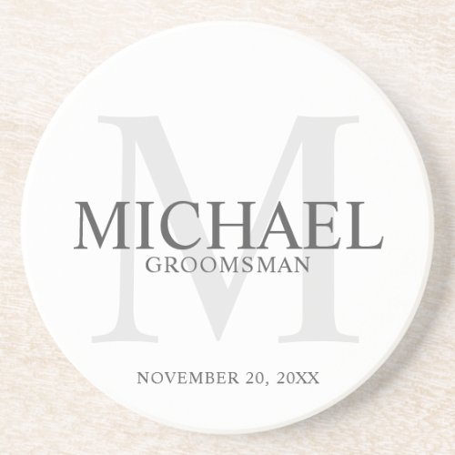 Elegant Personalized Groomsmen Coaster