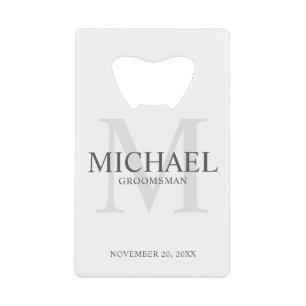Elegant Personalized Groomsmen Credit Card Bottle Opener