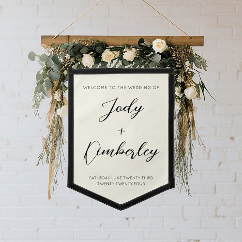 Elegant Personalized Hanging Wedding Welcome Pennant