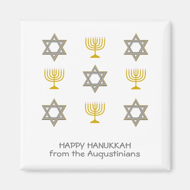 Elegant Personalized Hanukkah Magnet (Front)