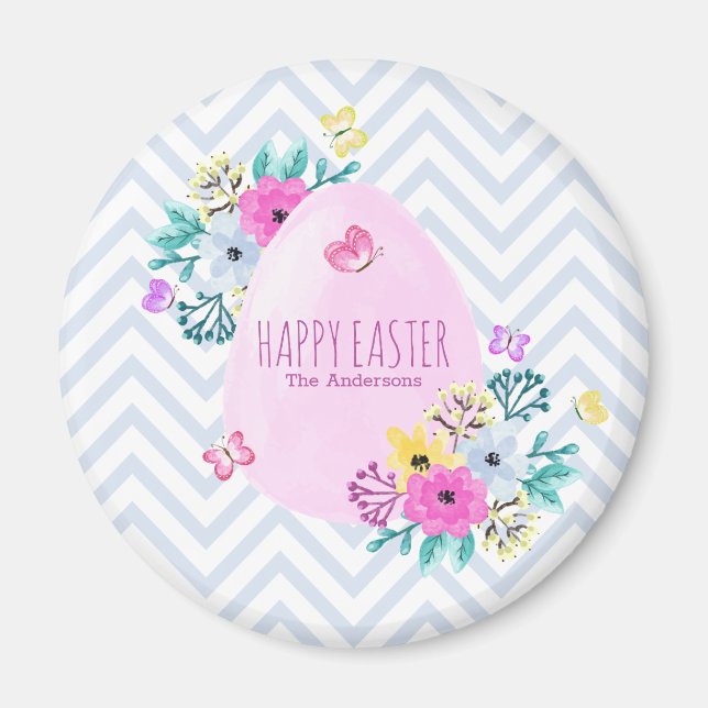 Elegant Personalized Happy Easter | Magnet (Front)