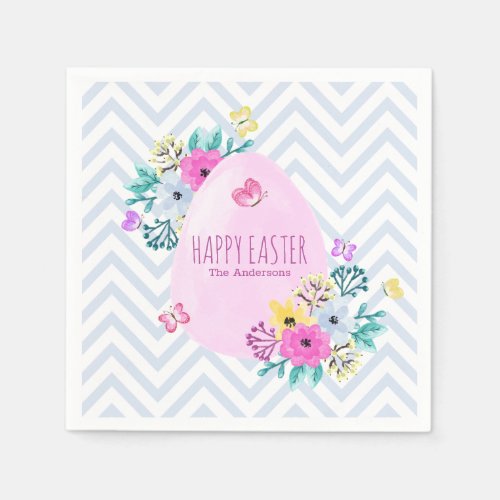 Elegant Personalized Happy Easter  Paper Napkin