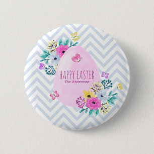 Elegant Personalized Happy Easter Pin Button