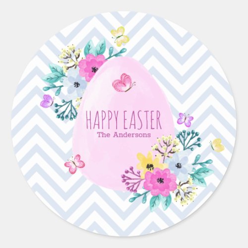 Elegant Personalized Happy Easter  Sticker Seal