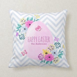 Elegant Personalized Happy Easter   Throw Pillow