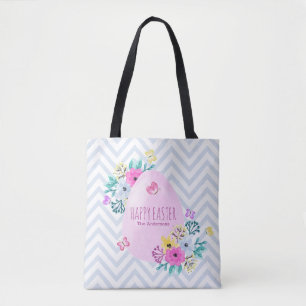 Elegant Personalized Happy Easter   Tote Bag