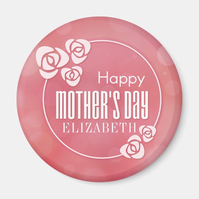 Elegant Personalized Happy Mother's Day | Magnet (Front)