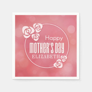 Elegant Personalized Happy Mother's Day Napkin