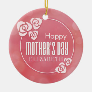 Elegant Personalized Happy Mother's Day   Ornament
