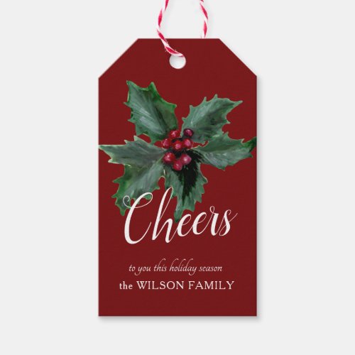 Elegant Personalized Holly Gift Tag