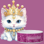 Elegant Personalized Hot Pink Glitter Faux Sequin<br><div class="desc">If your little princess prefers an elegant food or water bowl,  this may be the choice for you.</div>
