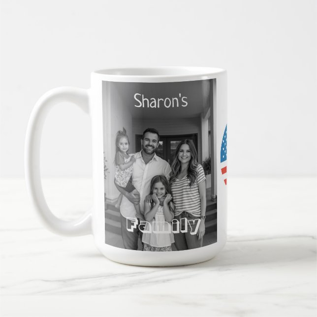 Elegant Personalized Image & Text Stylish Coffee Mug (Left)