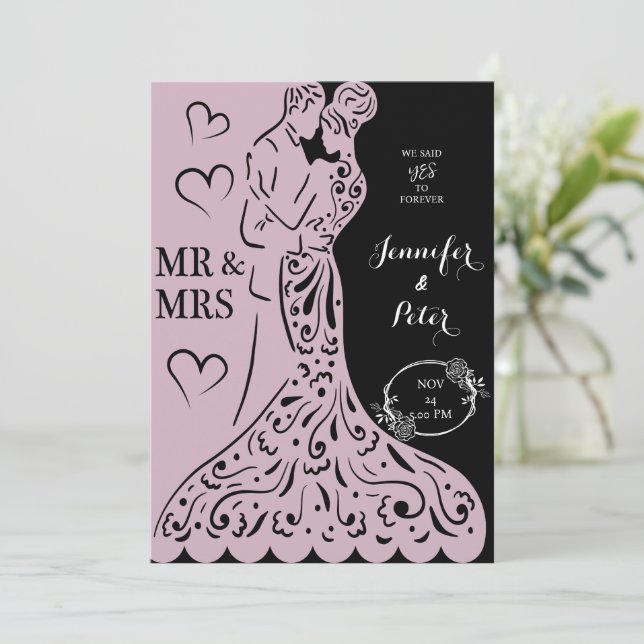 Elegant Personalized invitation Dancing Couple (Standing Front)
