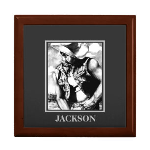 Elegant Personalized Keepsake Box Western Cowboy