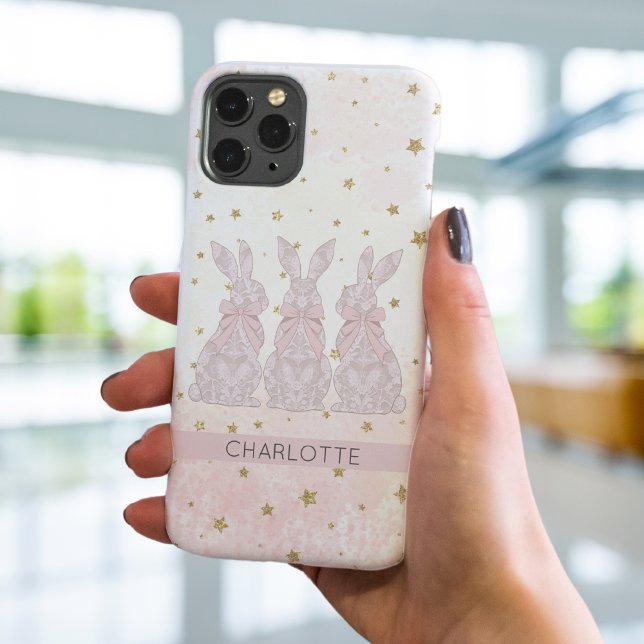 Elegant Personalized Lace Bunny iPhone Case  (Elegant Personalized Lace Bunny iPhone Case)