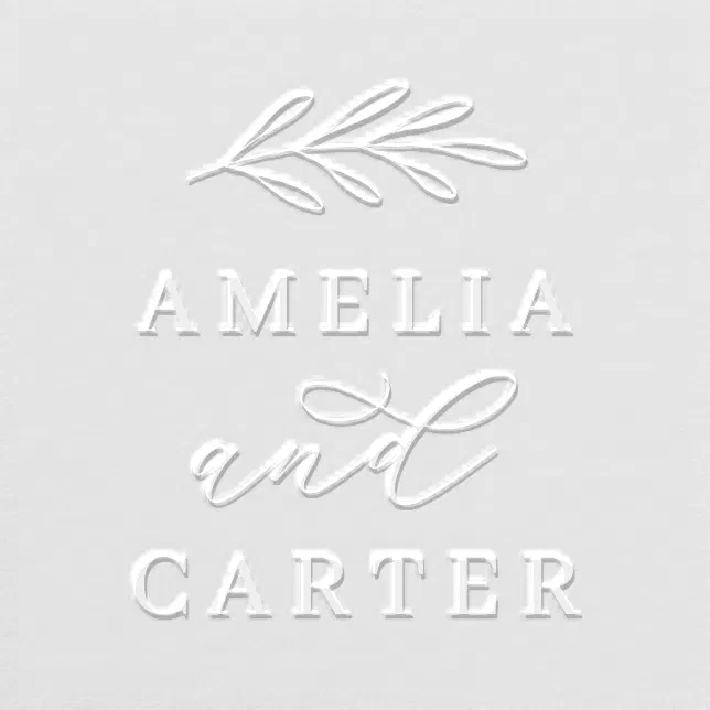 Elegant Personalized Laurel Leaf Wedding Monogram Embosser Zazzle