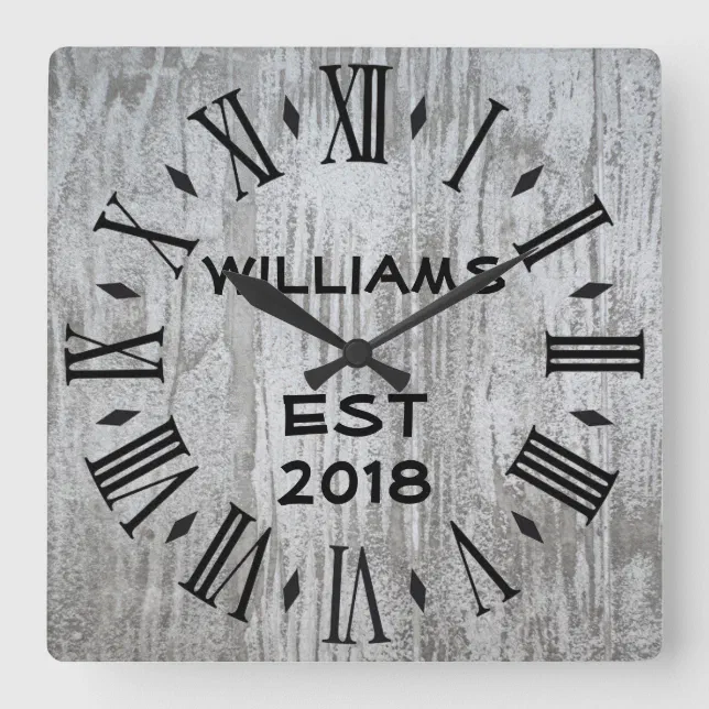 Elegant Personalized Light Wood Square Wall Clock | Zazzle