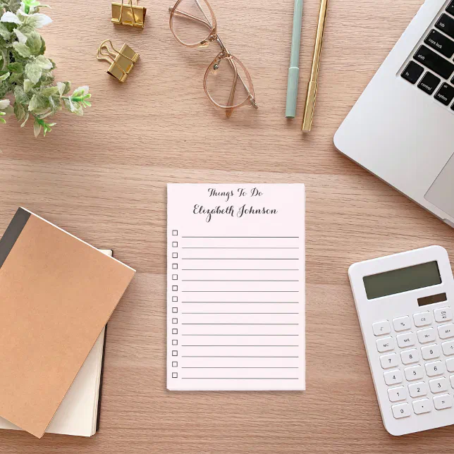 Elegant Personalized Lined Checklist To Do List Post-it Notes | Zazzle