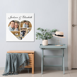Elegant Personalized Lovely Heart Photo Collage Acrylic Print