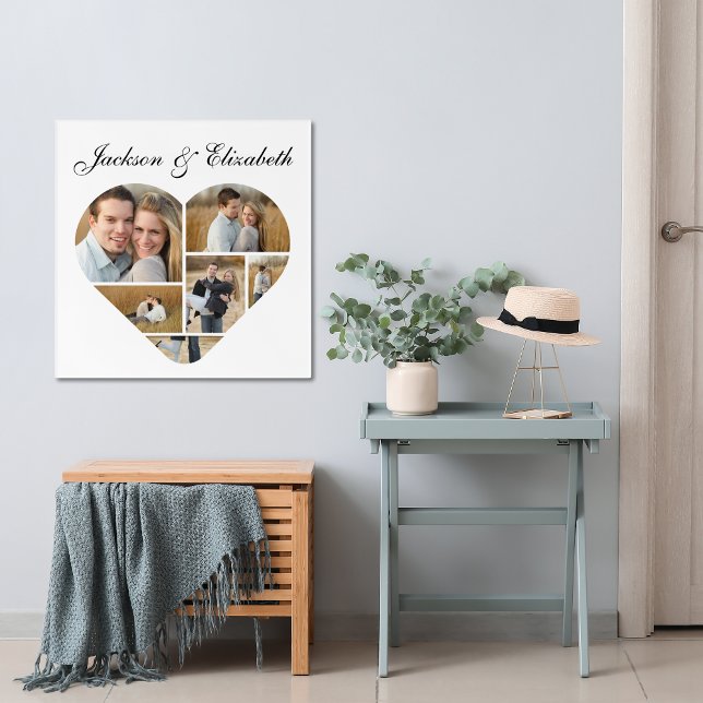 Elegant Personalized Lovely Heart Photo Collage Acrylic Print (Creator Uploaded)