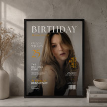 Elegant Personalized Magazine Birthday Poster