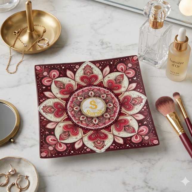Elegant Personalized Mandala Jewelry Tray (Creator Uploaded)
