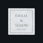 Elegant Personalized Marble Magnet Wedding Favor<br><div class="desc">This Elegant Personalized Marble Magnet Wedding Favor is a thoughtful wedding favor for your guests or for the parents of the bride, bridesmaids or groomsmen. It also works as an anniversary gift or gift for the newlyweds. Featuring a classy, sophisticated and timeless design that can be personalized to suit your...</div>