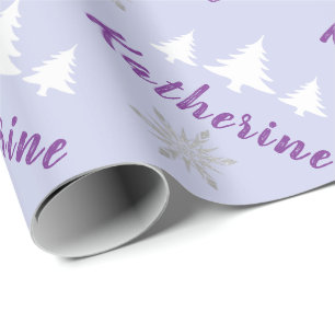 Elegant Personalized Merry Christmas Snowflakes Wr Wrapping Paper