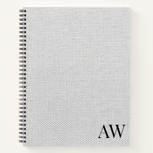 Elegant Personalized Minimalist Linen Name Intials Notebook