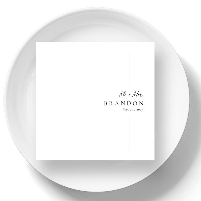 Elegant Personalized Minimalist Mr. & Mrs. Wedding Napkins (Elegant Personalized Minimalist Mr. & Mrs. Wedding Napkins)